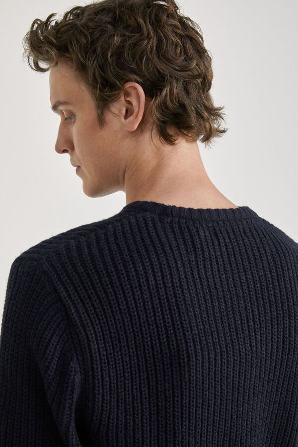 Springfield Crew neck knit jumper tamno plava