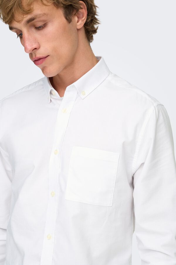 Only & Sons Camisa manga larga blanco