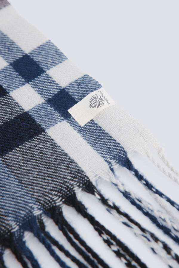 Springfield Bufanda cuadros tartán azul