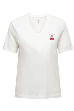 Only Kurzarm-T-Shirt mit V-Ausschnitt