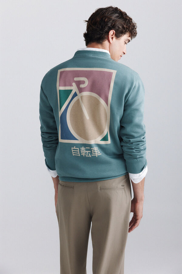 Springfield Crew neck cycling sweatshirt green