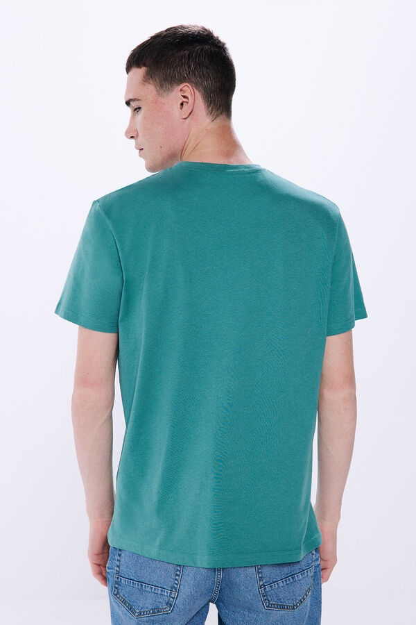 Springfield Camiseta básica com gola redonda verde