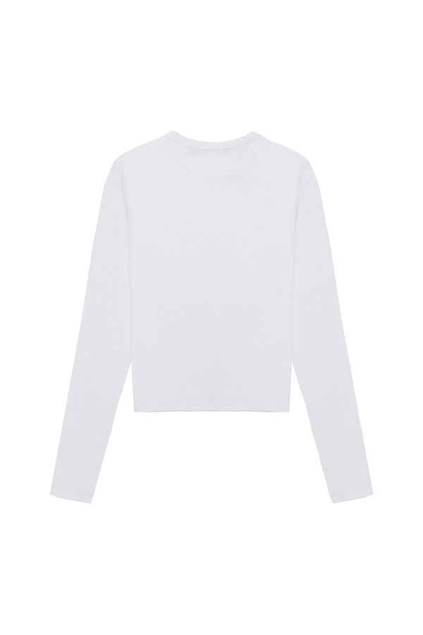 Balmohk T-shirt básica slim manga longa branco