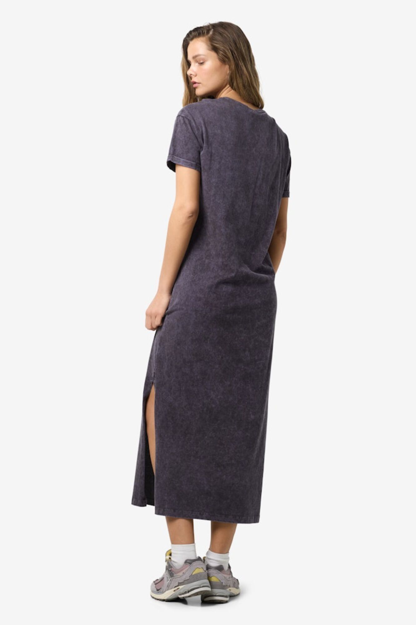 Noisy May Vestido comprido estilo T-shirt com abertura lateral