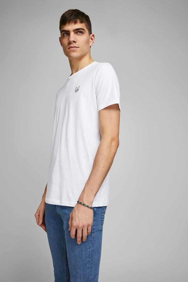 Jack & Jones Camiseta slim fit de algodão branco