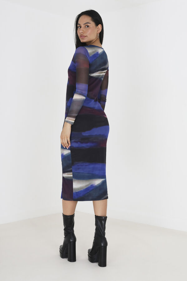 Brave Soul Long mesh dress Print