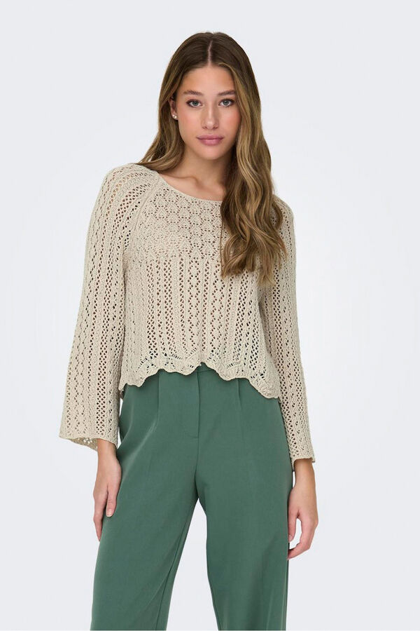 Only Gestanzter Strick- Grau