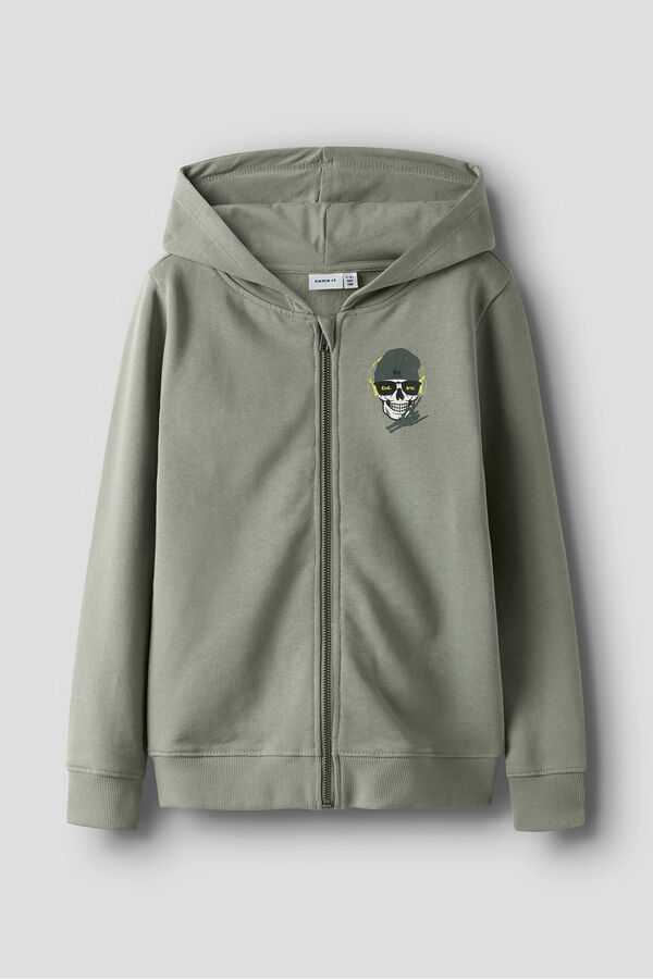 Name It Sweatshirt with zip fastening and hood beige