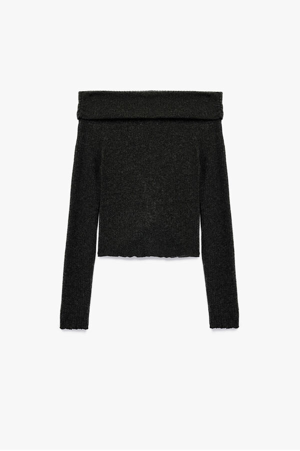 Koton Camiseta con hombros descubiertos gris