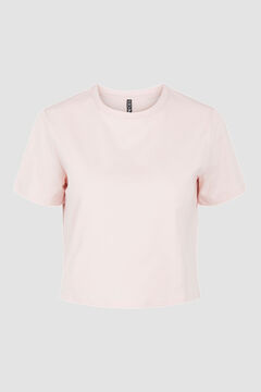 Springfield Cropped cotton T-shirt pink