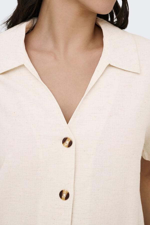 JDY Camisa manga corta lino gris