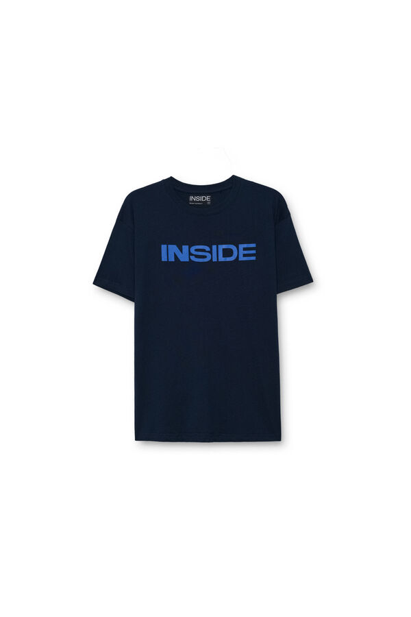 Inside Camiseta oversized manga corta azul