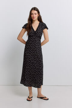 Springfield Printed lace midi dress