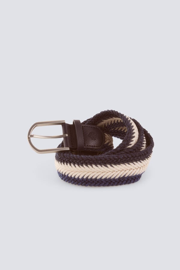 Springfield Herringbone braided belt blue