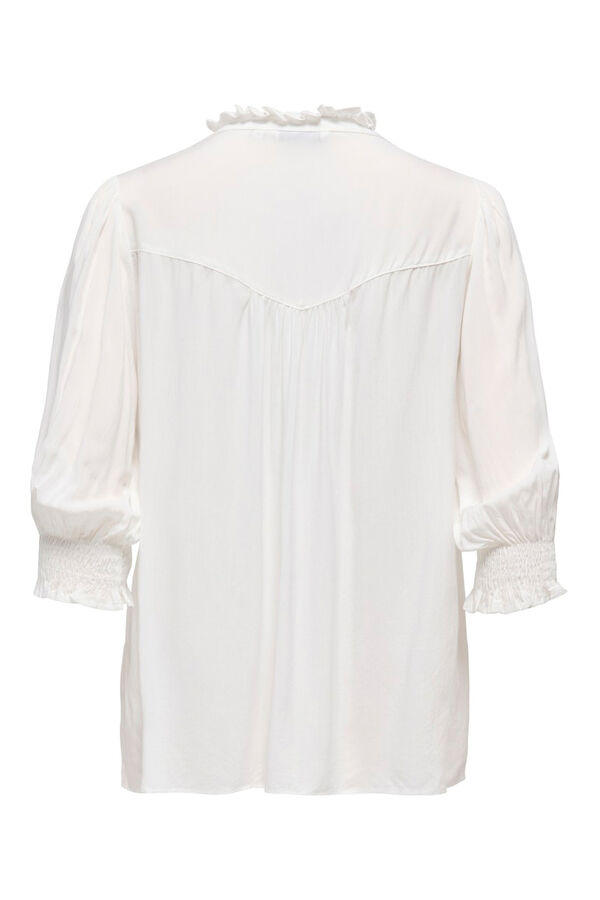 Only Elastic 3/4 sleeve shirt white