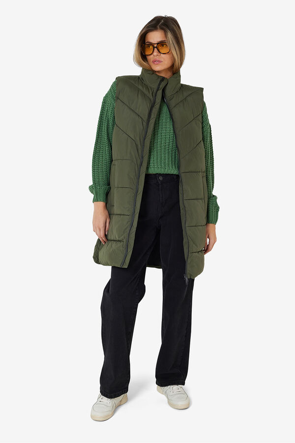 Noisy May Chaleco largo acolchado verde