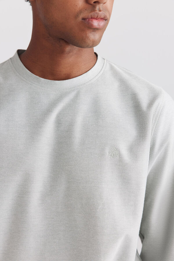Springfield Piqu&eacute; oxford long sleeve T-shirt green