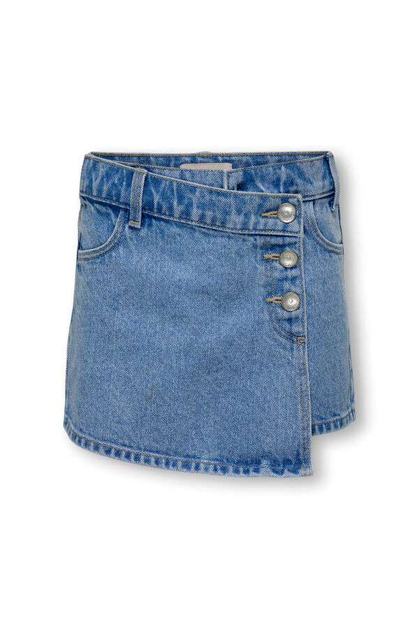 Only Girls Asymmetric button skort blue