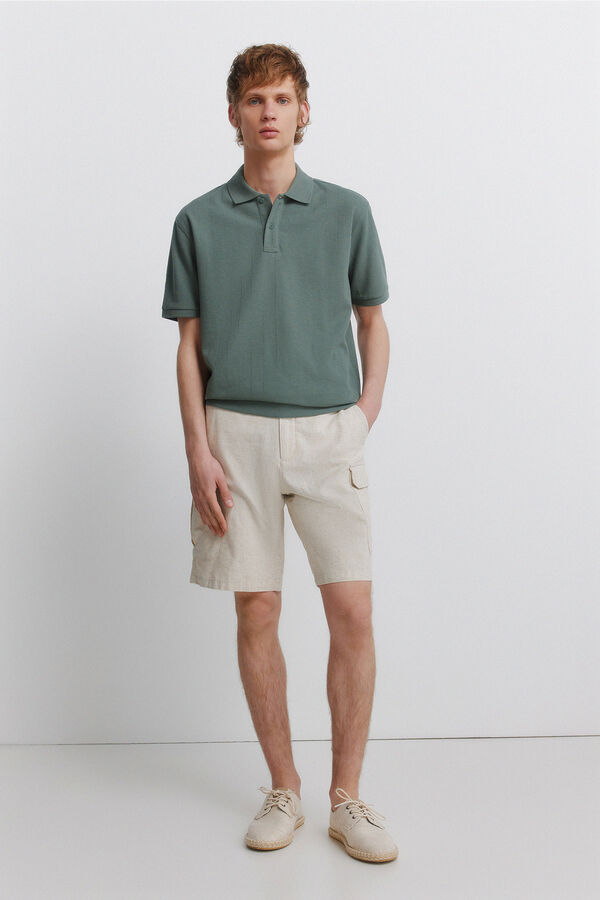 Springfield Striped regular fit polo shirt green