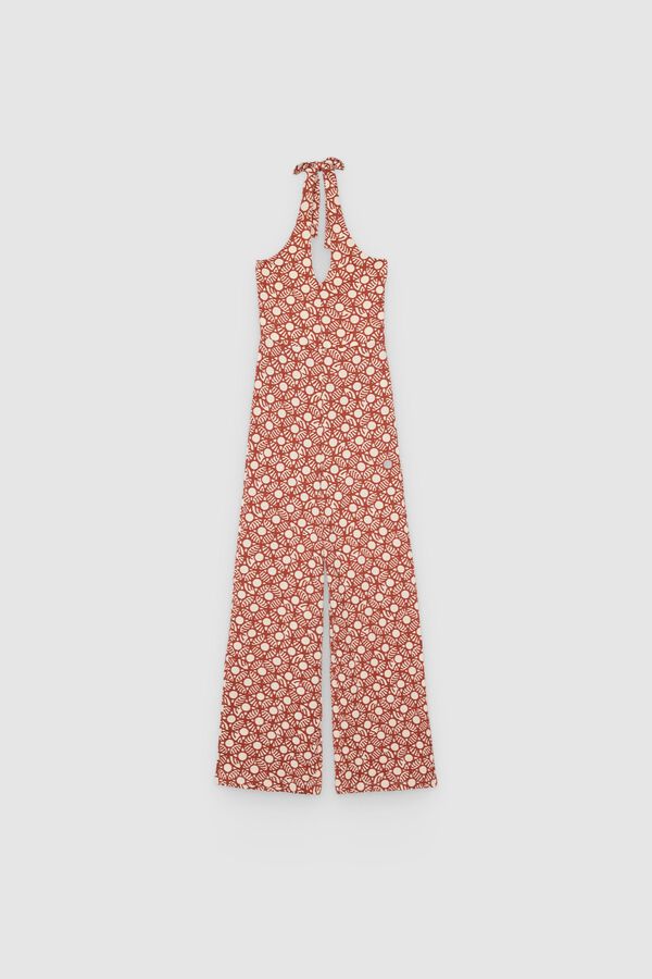 Inside Halterneck long jumpsuit printed