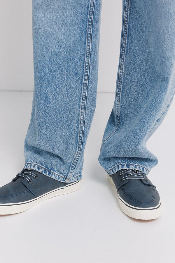 Springfield Faux leather iconic sneaker blue