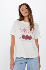 Springfield Camiseta "Farmers market" estampado tostado
