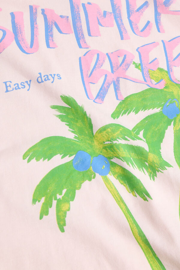 Jack & Jones Camiseta boxy print rosa