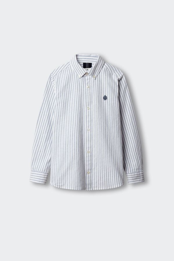 Springfield Kids Striped Oxford shirt blue