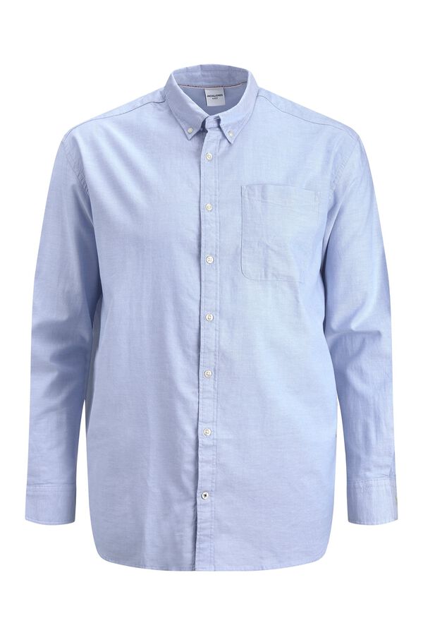 Jack & Jones PLUS Long sleeve Oxford shirt blue