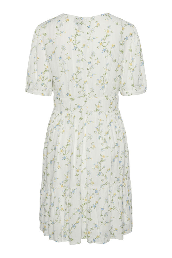 Pieces Short closed neck dress white