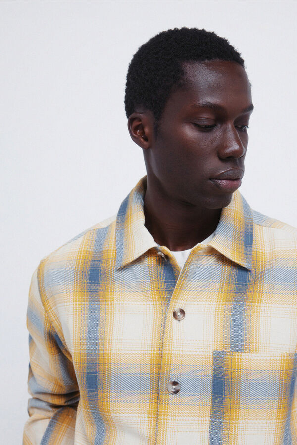 Springfield Sobrecamisa cuadros overshirt amarillo