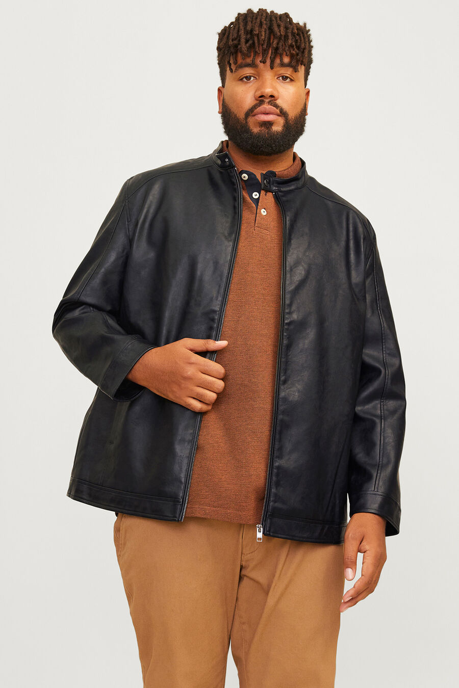 Cazadora biker efecto piel