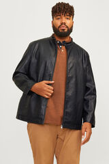Jack & Jones Faux leather biker jacket black