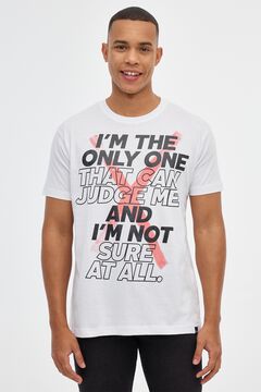 Springfield T-shirt with printed text blanc