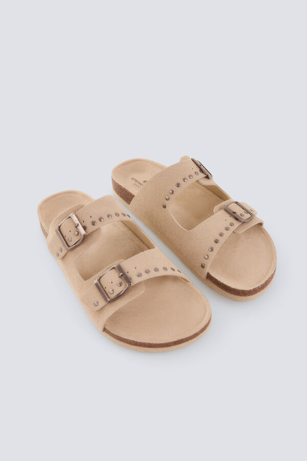 Springfield Studded buckle sandal brown