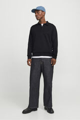 Jack & Jones Sudadera tipo polo negro