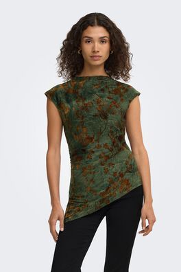 Top asimétrico estampado floral