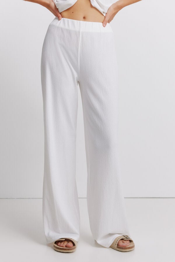 Springfield Long trousers with structure pink