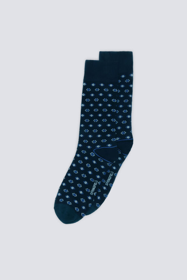 Springfield Geometric cotton sock blue