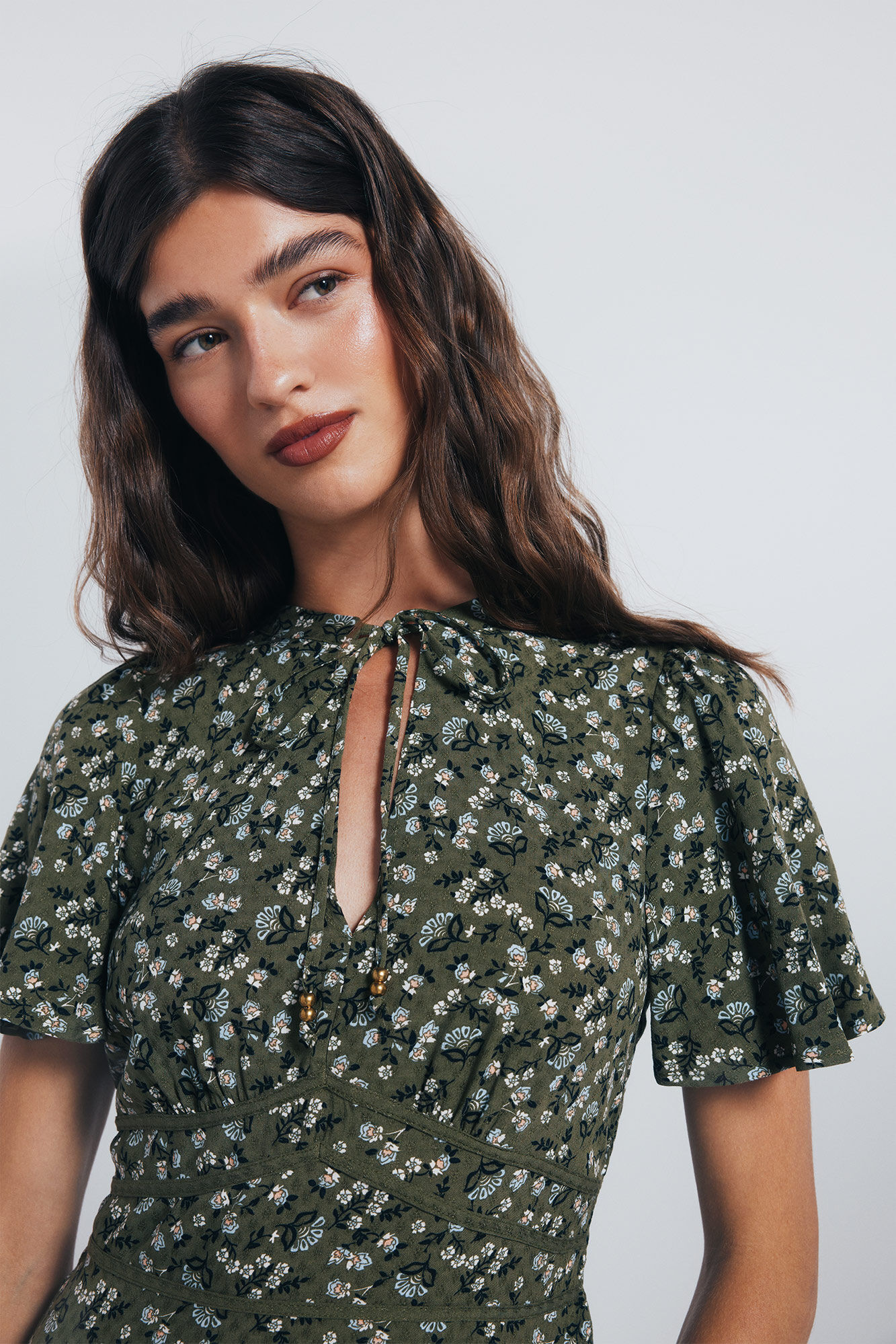 Springfield Short dress with edging at the waist