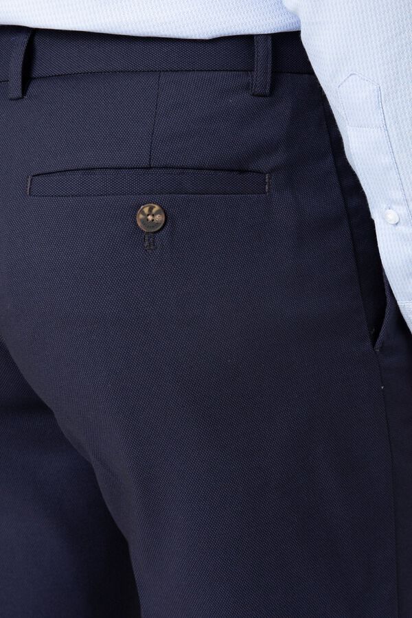Celopman Birdseye suit trousers blue