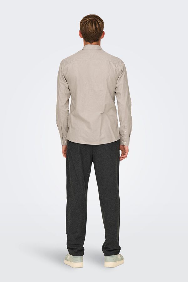 Only & Sons Camisa manga larga gris