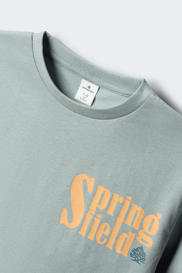 Springfield Kids T-shirt com mensagem Springfield para menino azul