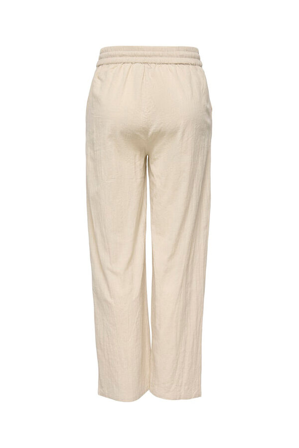 Only Pantal&oacute;n ancho fluido beige