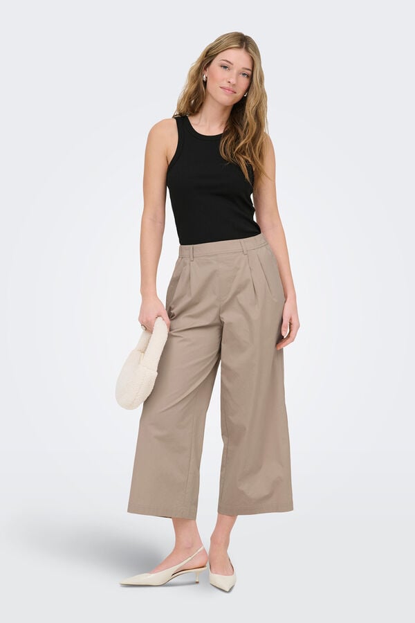 Only Sleeveless ribbed top black