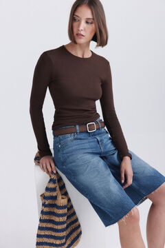 Springfield Cotton long sleeve basic T-shirt