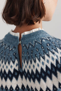 Springfield Jacquard shirt collar jumper