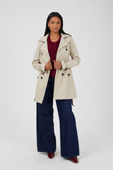 Brave Soul Trench coat with belt and buttons brown