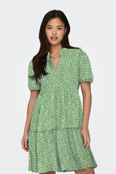 Springfield Kurzes Kleid V-Ausschnitt grün