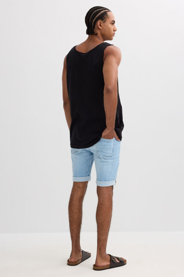 Inside Skinny denim Bermuda shorts blue